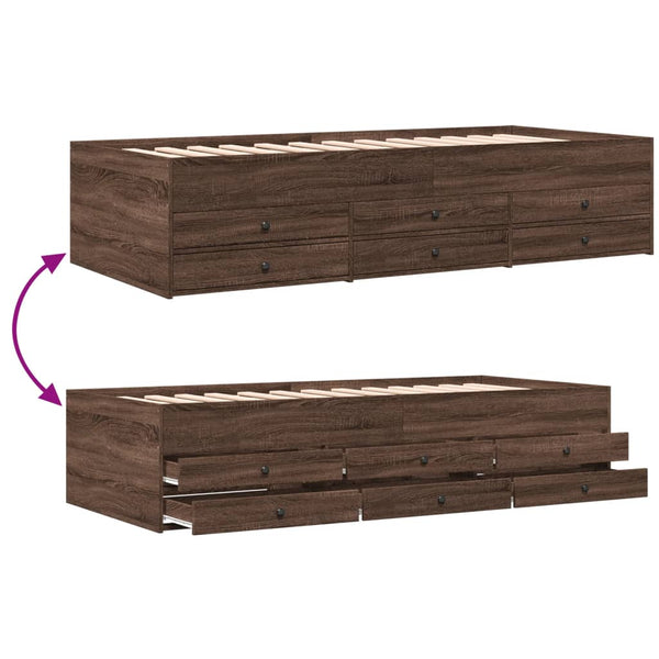 vidaXL Daybed with Drawers without Mattress 90x200 cm