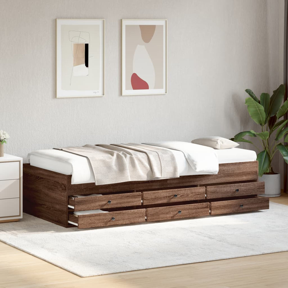 vidaXL Daybed with Drawers without Mattress 90x200 cm