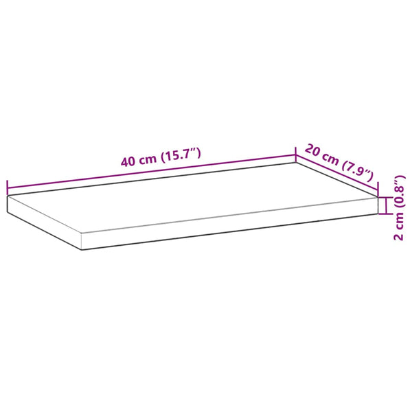 vidaXL Floating Shelf 40x20x2 cm Solid Acacia Wood Untreated