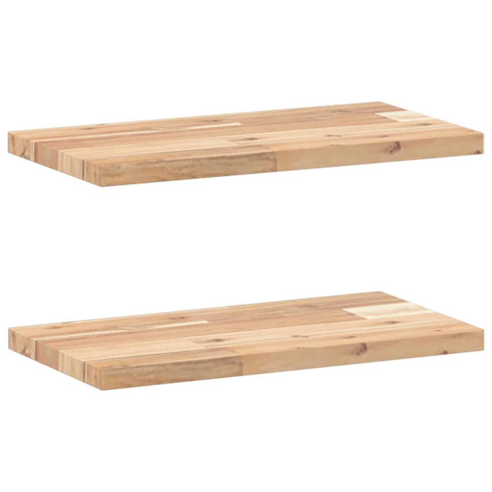 vidaXL Floating Shelves 2 pcs. 60x20x2 cm Solid Acacia Wood Untreated
