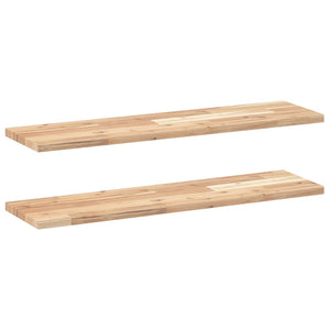 vidaXL Floating Wall Shelves 2 pcs. 80x20x2 cm Solid Acacia Wood Untreated