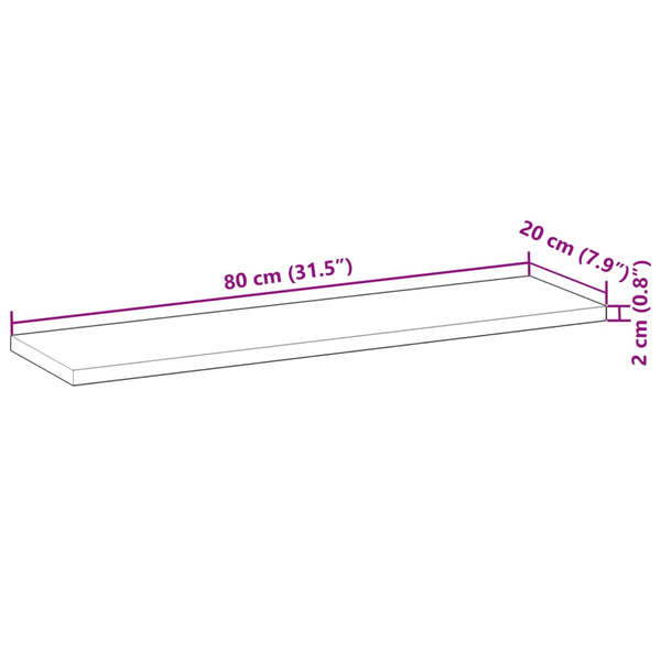 vidaXL Floating Shelves 4 pcs. 80x20x2 cm Solid Acacia Wood Untreated