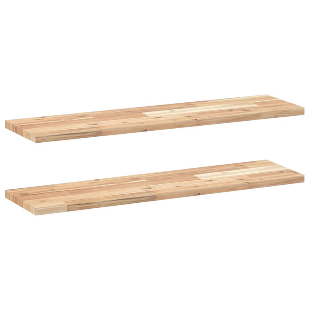vidaXL Floating Wall Shelves 2 pcs 100x20x2 cm Solid Acacia Wood Untreated