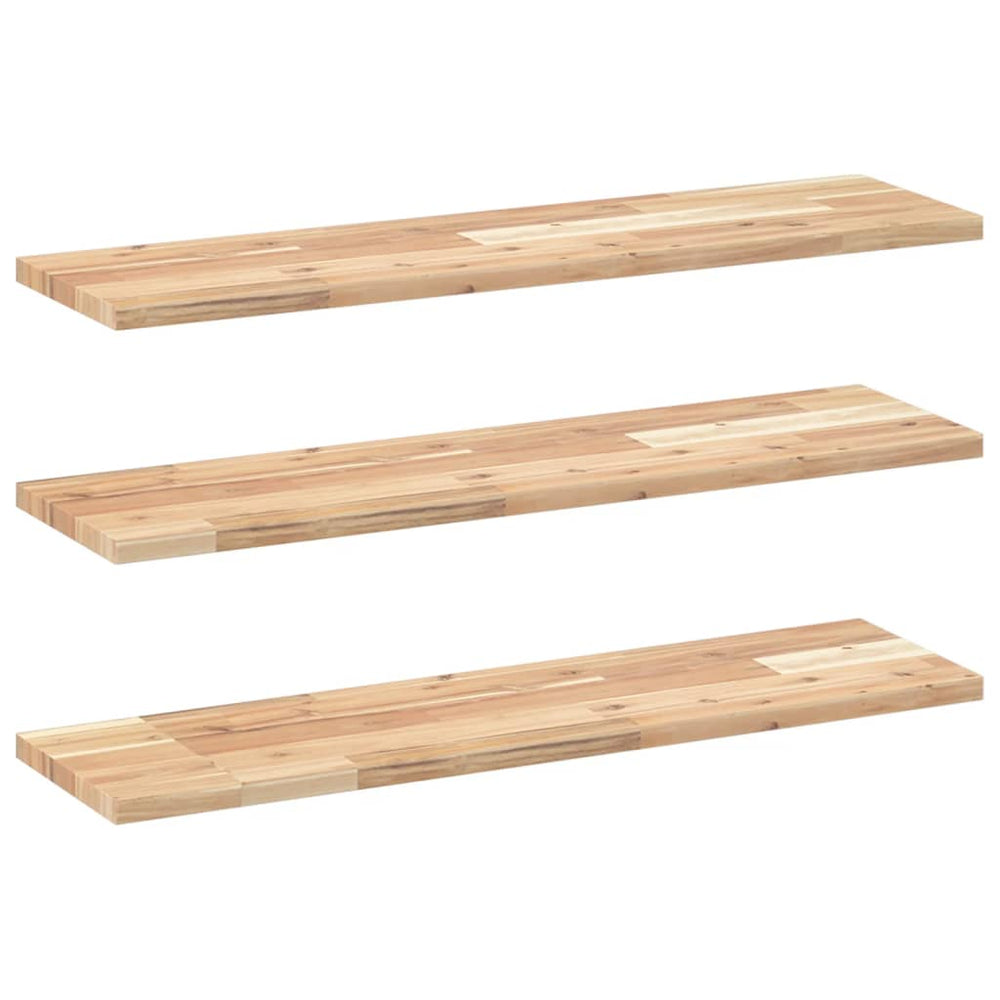 vidaXL Floating Shelves 3 pcs 100x20x2 cm Solid Acacia Wood Untreated
