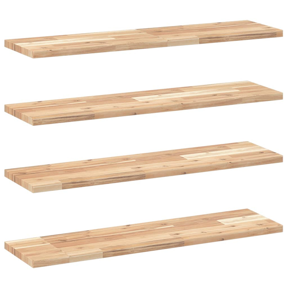vidaXL Floating Shelves 4 pcs. 100x20x2 cm Solid Acacia Wood Untreated