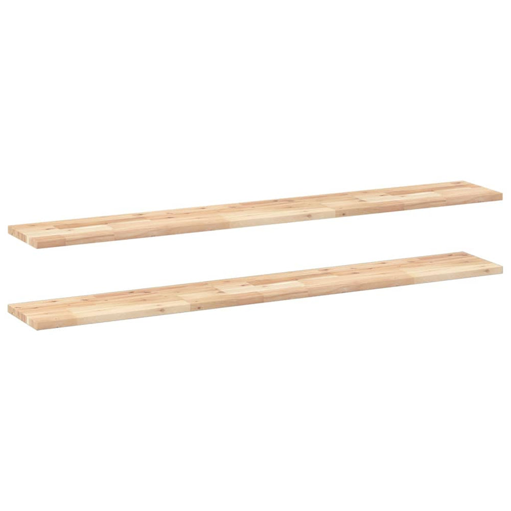 vidaXL Floating Shelves 2 pcs. 120x20x2 cm Solid Acacia Wood Untreated