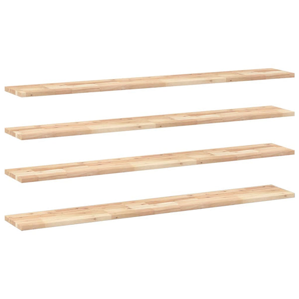 vidaXL Floating Shelves 4 pcs. 120x20x2 cm Solid Acacia Wood Untreated