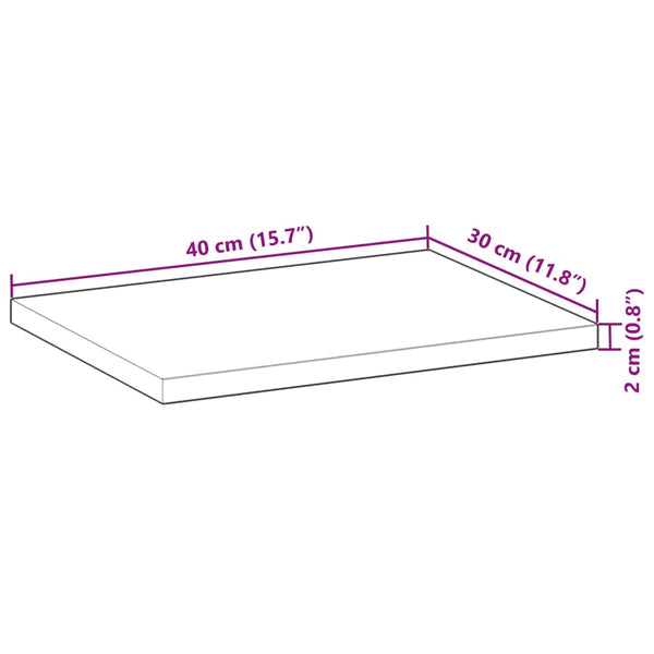 vidaXL Floating Wall Shelf 40x30x2 cm Solid Acacia Wood Untreated