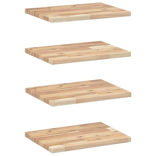 vidaXL Floating Wall Shelves 4 pcs 40x30x2 cm Solid Acacia Wood Untreated