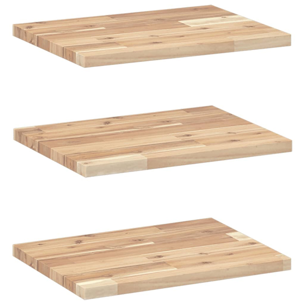 vidaXL Floating Shelves 3 pcs 60x30x2 cm Solid Acacia Wood Untreated