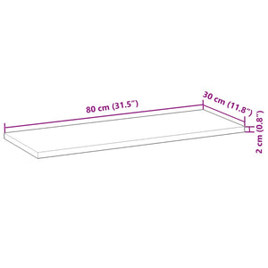 vidaXL Floating Shelf 80x30x2 cm Solid Acacia Wood Untreated