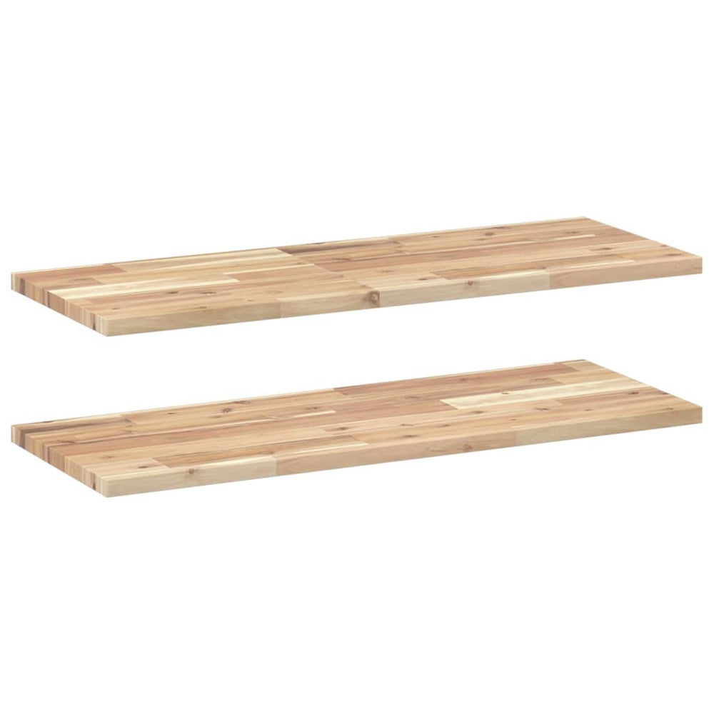 vidaXL Floating Shelves 2 pcs. 80x30x2 cm Solid Acacia Wood Untreated