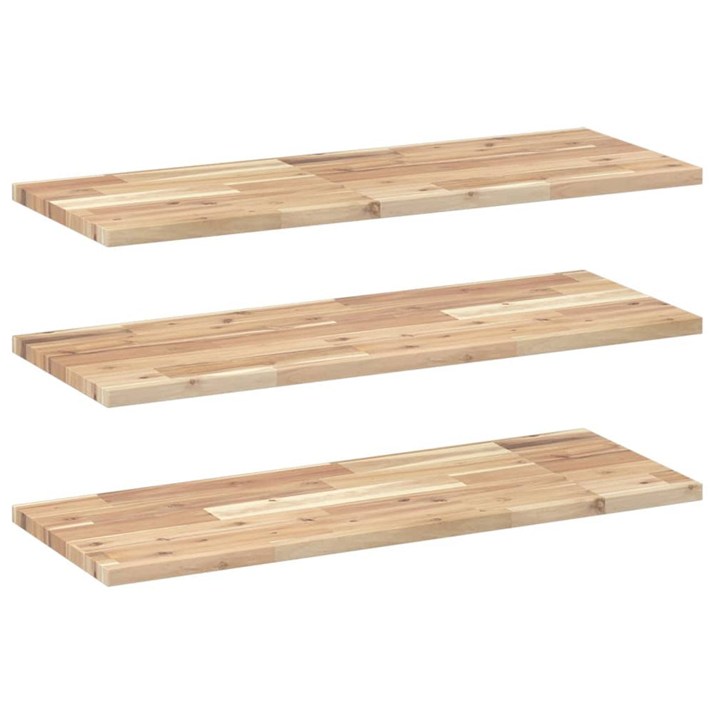 vidaXL Floating Wall Shelves 3 pcs. 80x30x2 cm Solid Acacia Wood Untreated