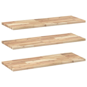 vidaXL Floating Wall Shelves 3 pcs. 80x30x2 cm Solid Acacia Wood Untreated