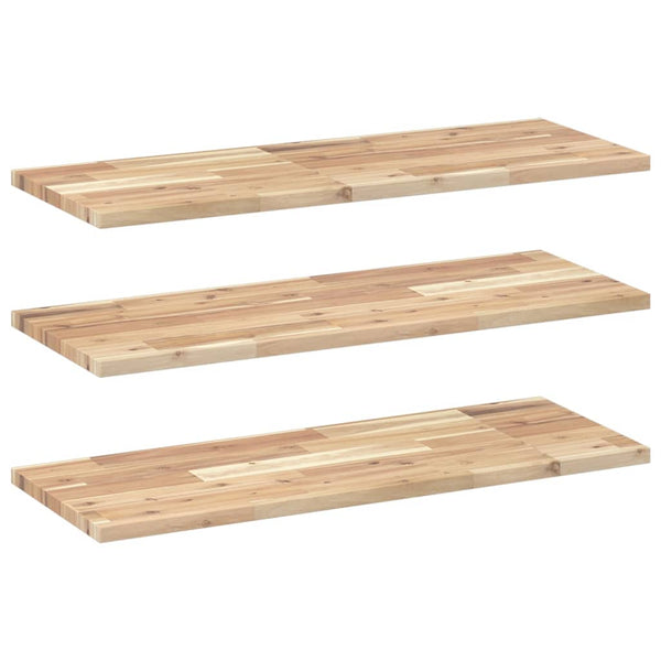 vidaXL Floating Wall Shelves 3 pcs. 80x30x2 cm Solid Acacia Wood Untreated