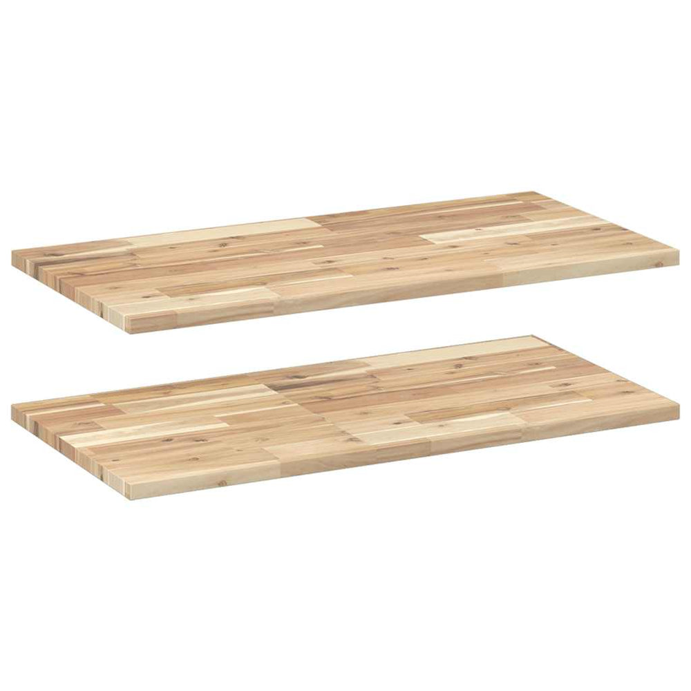 vidaXL Floating Shelves 2 pcs 80x40x2 cm Solid Acacia Wood Untreated