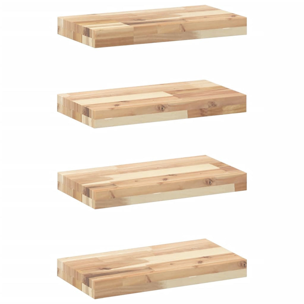 vidaXL Floating Shelves 4 pcs. 60x20x4 cm Solid Acacia Wood Untreated
