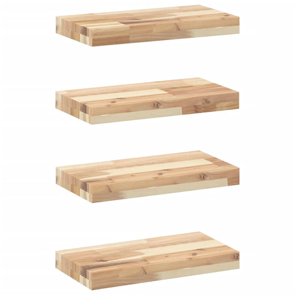 vidaXL Floating Shelves 4 pcs. 60x20x4 cm Solid Acacia Wood Untreated