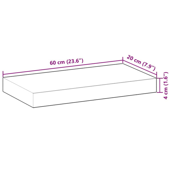 vidaXL Floating Shelves 4 pcs. 60x20x4 cm Solid Acacia Wood Untreated