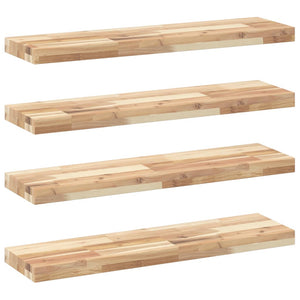 vidaXL Floating Shelves 4 pcs. 80x20x4 cm Solid Acacia Wood Untreated