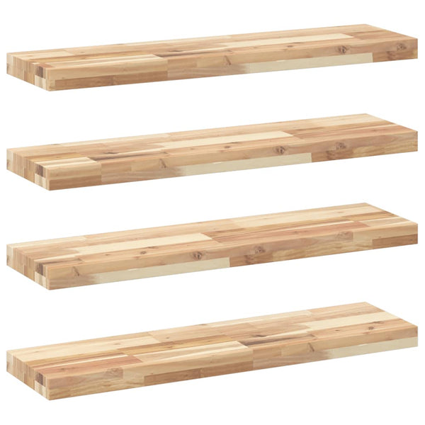 vidaXL Floating Shelves 4 pcs. 80x20x4 cm Solid Acacia Wood Untreated