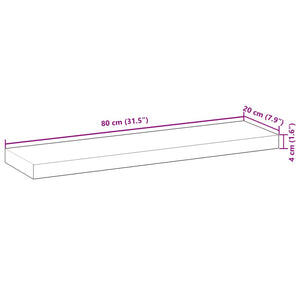 vidaXL Floating Shelves 4 pcs. 80x20x4 cm Solid Acacia Wood Untreated