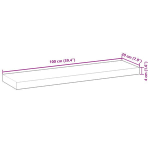 vidaXL Floating Shelf 100x20x4 cm Solid Acacia Wood Untreated