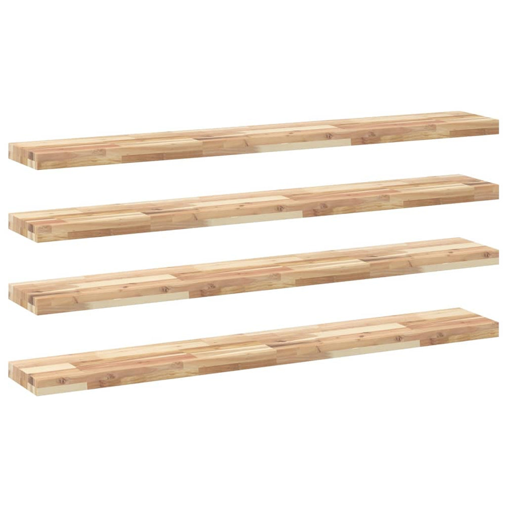 vidaXL Floating Shelves 4 pcs. 120x20x4 cm Solid Acacia Wood Untreated