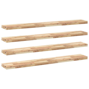 vidaXL Floating Shelves 4 pcs. 120x20x4 cm Solid Acacia Wood Untreated