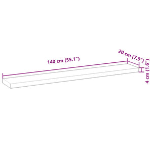 vidaXL Floating Shelf 140x20x4 cm Solid Acacia Wood Untreated