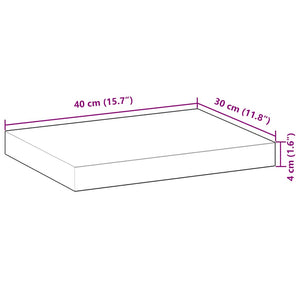 vidaXL Floating Wall Shelf 40x30x4 cm Solid Acacia Wood Untreated