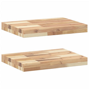 vidaXL Floating Shelves 2 pcs 60x30x4 cm Solid Acacia Wood Untreated