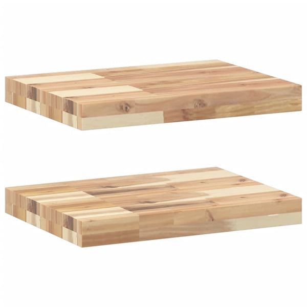 vidaXL Floating Shelves 2 pcs 60x30x4 cm Solid Acacia Wood Untreated
