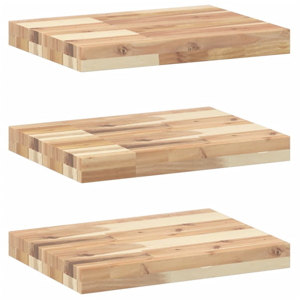 vidaXL Floating Shelves 3 pcs 60x30x4 cm Solid Acacia Wood Untreated