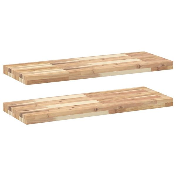 vidaXL Floating Shelves 2 pcs 80x30x4 cm Solid Acacia Wood Untreated