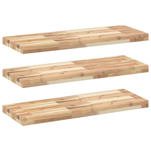 vidaXL Floating Shelves 3 pcs. 80x30x4 cm Solid Acacia Wood Untreated