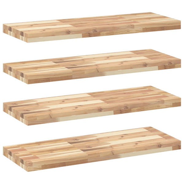 vidaXL Floating Shelves 4 pcs. 80x30x4 cm Solid Acacia Wood Untreated