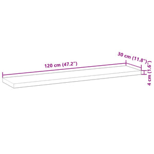 vidaXL Floating Shelf 120x30x4 cm Solid Acacia Wood Untreated