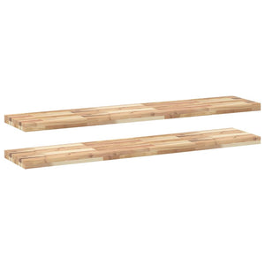 vidaXL Floating Shelves 2 pcs. 160x30x4 cm Solid Acacia Wood Untreated