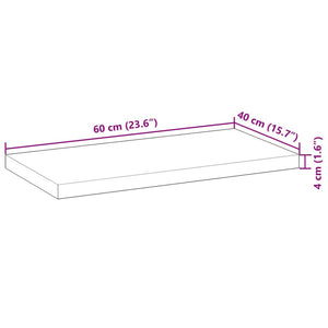 vidaXL Floating Wall Shelf 60x40x4 cm Solid Acacia Wood Untreated