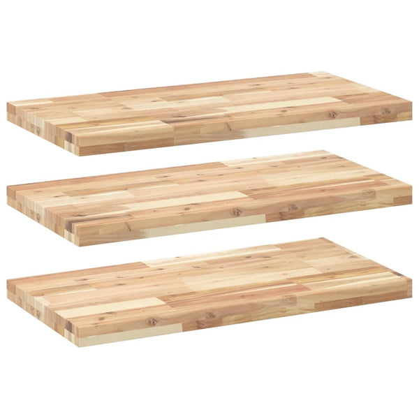vidaXL Floating Wall Shelves 3 pcs 100x40x4 cm Solid Acacia Wood Untreated