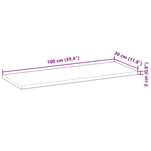 vidaXL Floating Wall Shelf 100x30x2 cm Solid Acacia Wood Oil-Treated