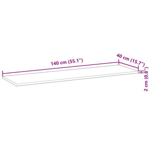 vidaXL Floating Shelf 140x40x2 cm Solid Acacia Wood Oil-Treated