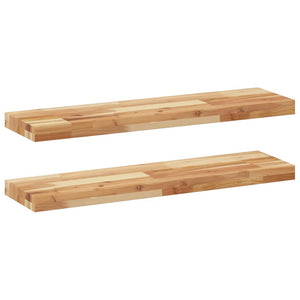 vidaXL Floating Wall Shelves 2 pcs. 80x20x4 cm Solid Acacia Wood Oil-treated