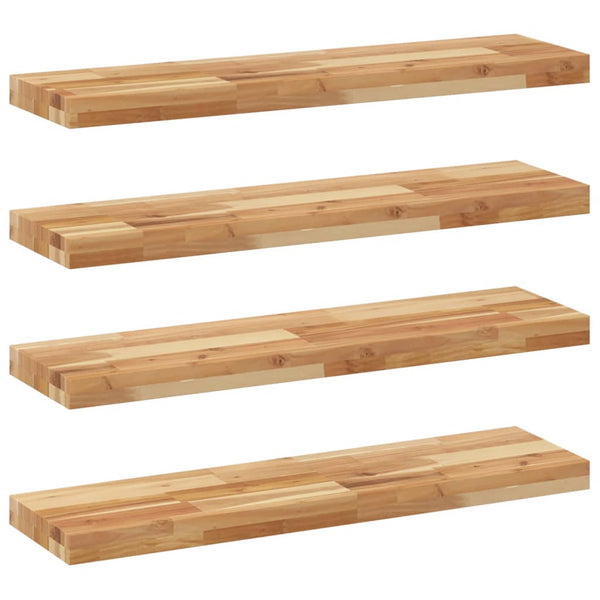 vidaXL Floating Shelves 4 pcs. 80x20x4 cm Solid Acacia Wood Oil-Treated