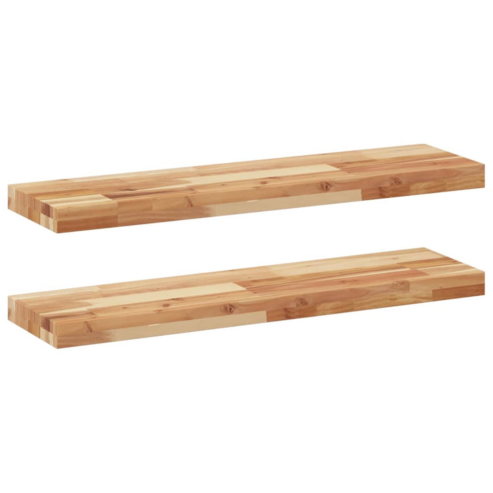 Schweberegale 100x20 Akazie Massivholz 2er Set