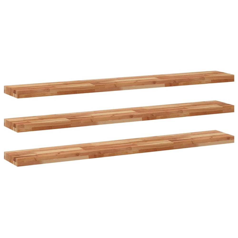 Schweberegale 3er Set Akazie 120 cm