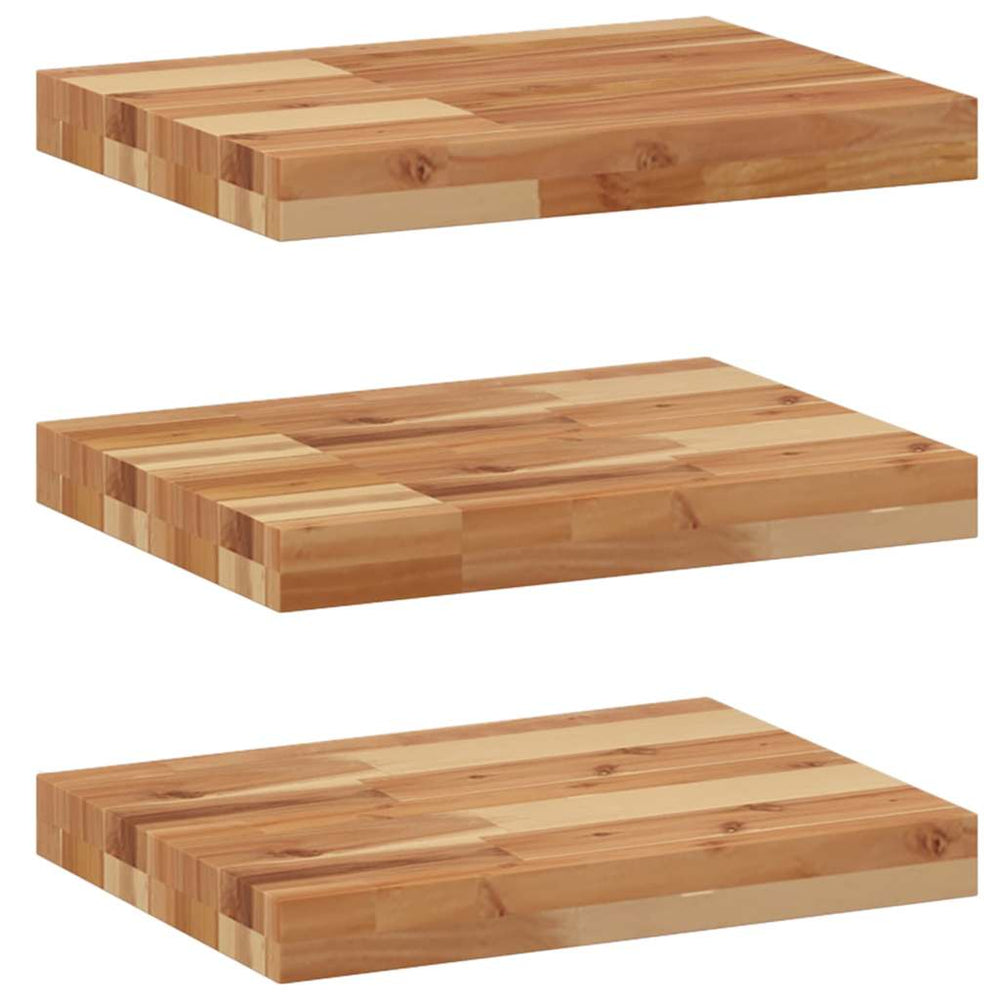 Schweberegale 3er Set Akazie 40cm