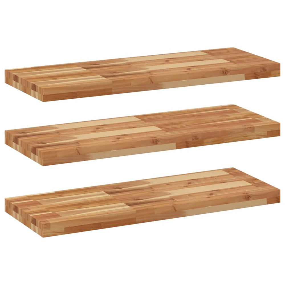 Schweberegale 80cm Akazie Massivholz 3er Set