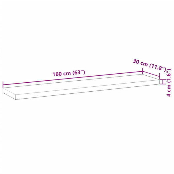 Akazie Schweberegale 160cm, 4er Set